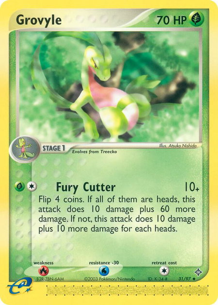 Grovyle trading card from Dragon Grovyle - Dragon Pokémon trading card