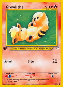 Growlithe - Neo Destiny (N4) #068/105 - Common Pokémon Trading Card