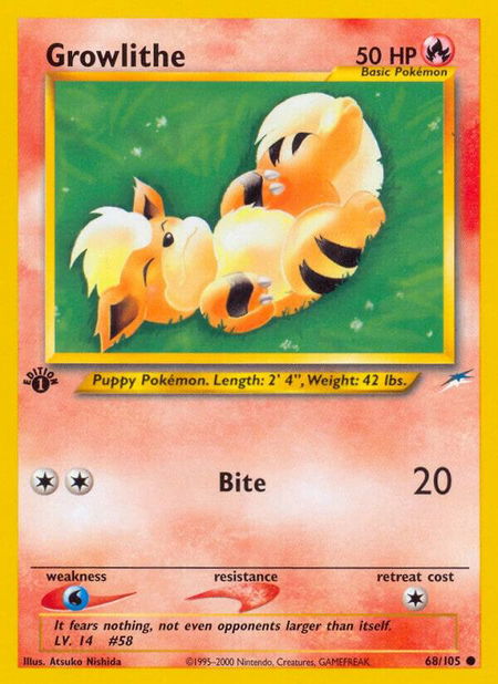 Growlithe - Neo Destiny Pokémon trading card