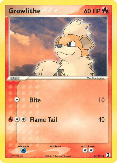 Growlithe - FireRed & LeafGreen Pokémon trading card