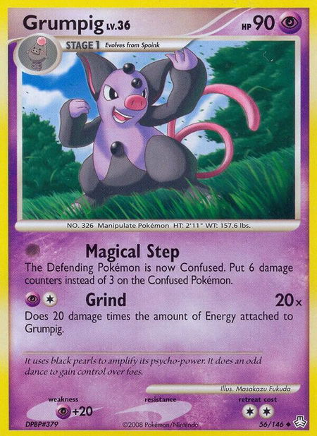Grumpig - Legends Awakened Pokémon trading card