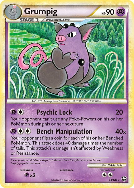 Grumpig trading card from Triumphant Grumpig - Triumphant Pokémon trading card