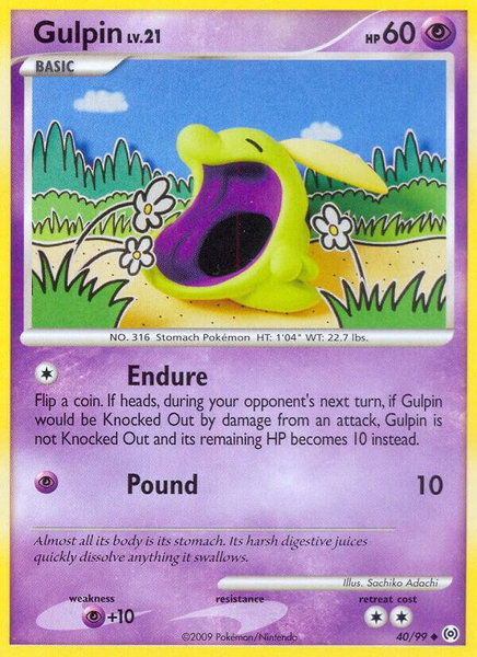 Gulpin (40) trading card from Arceus Gulpin (40) - Arceus Pokémon trading card