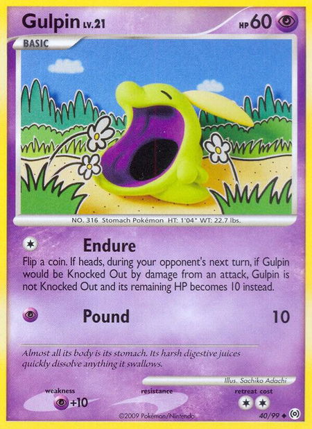 Gulpin (40) - Arceus Pokémon trading card