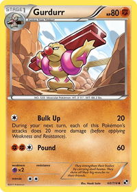 Gurdurr - Black and White (BLW) #60/114 - Uncommon Pokémon Trading Card