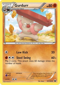 Gurdurr - Dark Explorers (DEX) #59/108 - Uncommon Pokémon Trading Card