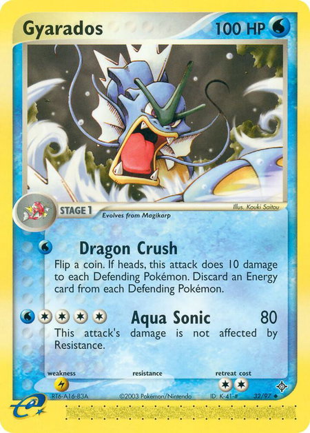 Gyarados trading card from Dragon Gyarados - Dragon Pokémon trading card