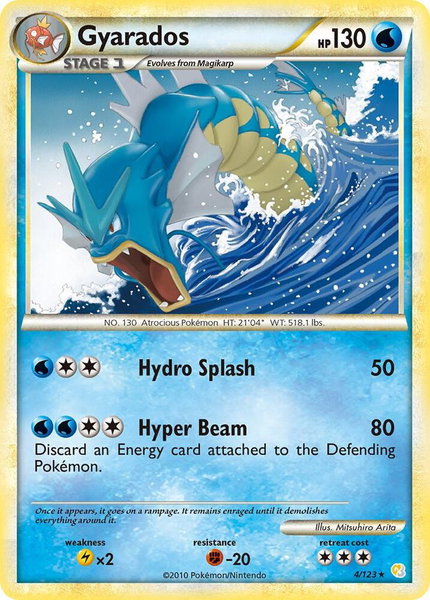 Gyarados trading card from HeartGold SoulSilver Gyarados - HeartGold SoulSilver Pokémon trading card