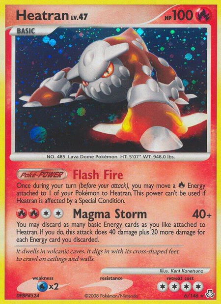 Heatran (6) - Legends Awakened Pokémon trading card