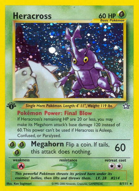 Heracross - Neo Genesis Pokémon trading card