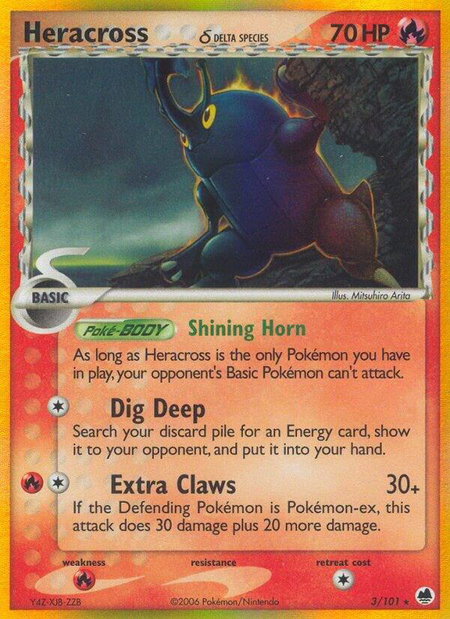 Heracross (Delta Species) - Dragon Frontiers Pokémon trading card