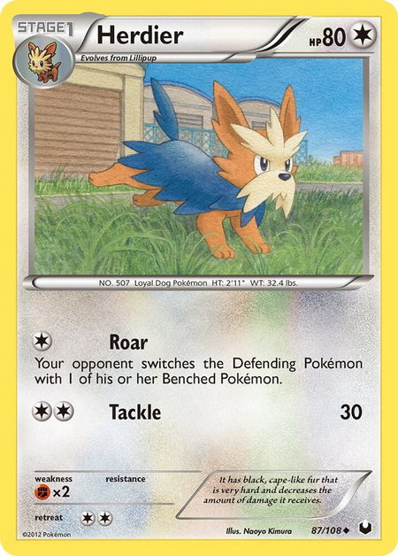 Herdier - Dark Explorers Pokémon trading card