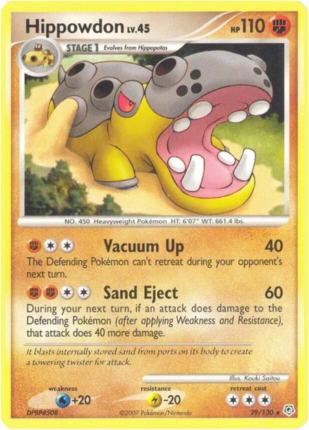 Hippowdon - Diamond and Pearl Pokémon trading card