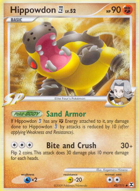 Hippowdon E4 trading card from Rising Rivals Hippowdon E4 - Rising Rivals Pokémon trading card