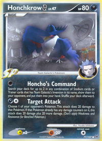 Honchkrow G - Platinum (PL) #77/127 - Common Pokémon Trading Card