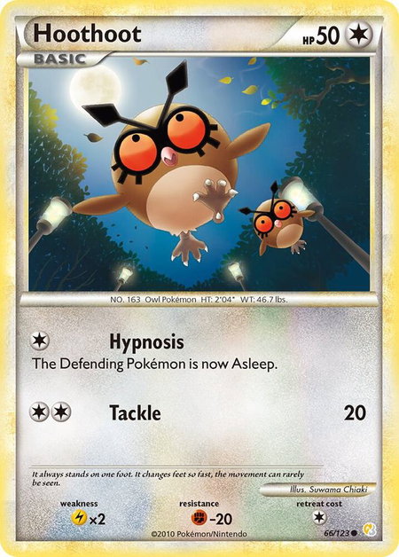 Hoothoot - HeartGold SoulSilver Pokémon trading card
