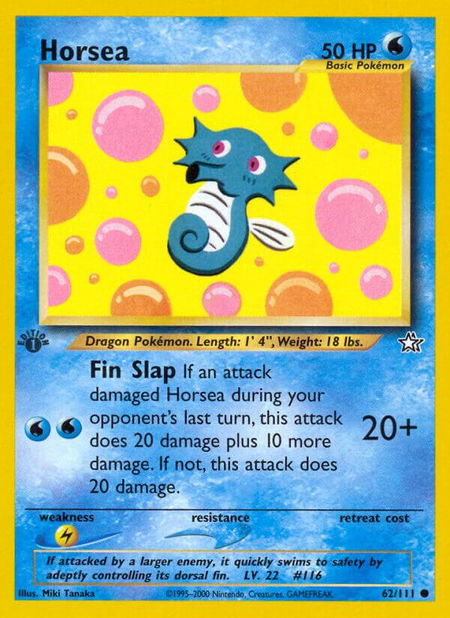 Horsea - Neo Genesis Pokémon trading card