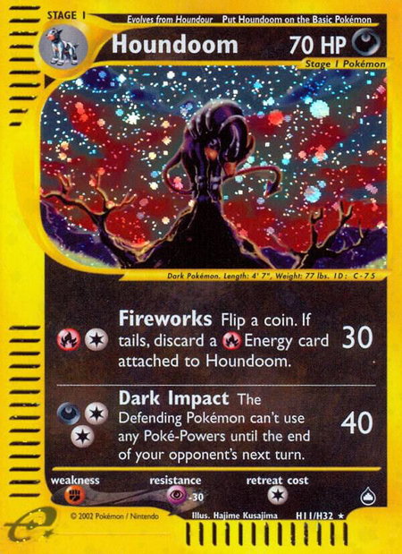Houndoom (H11) - Aquapolis Pokémon trading card