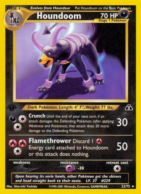 Houndoom (23) - Neo Discovery Pokémon trading card
