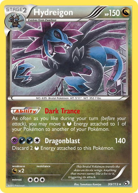 Hydreigon trading card from Legendary Treasures Hydreigon - Legendary Treasures Pokémon trading card