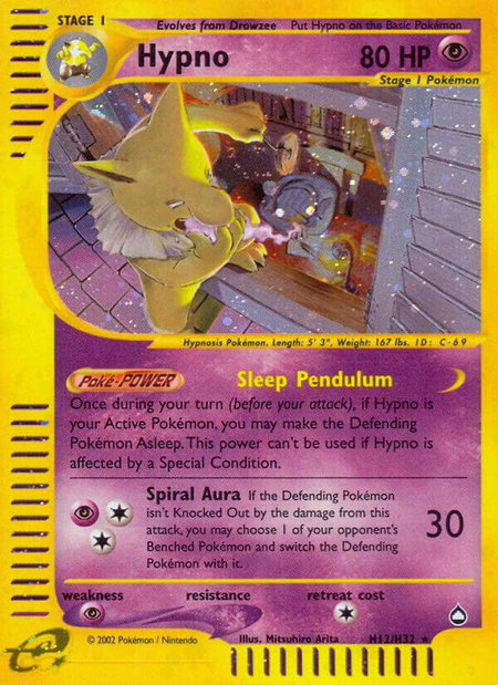 Hypno (H12) - Aquapolis Pokémon trading card