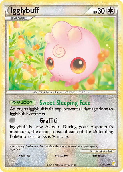 Igglybuff trading card from HeartGold SoulSilver Igglybuff - HeartGold SoulSilver Pokémon trading card