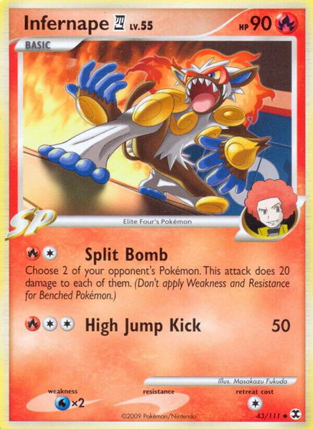 Infernape E4 trading card from Rising Rivals Infernape E4 - Rising Rivals Pokémon trading card