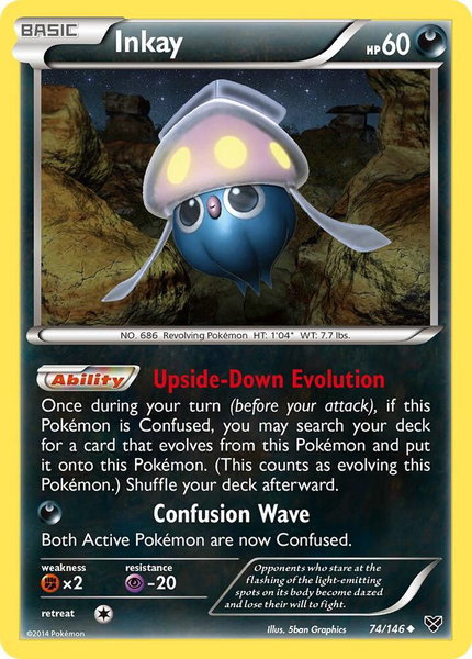 Inkay (74) trading card from XY Base Set Inkay (74) - XY Base Set Pokémon trading card