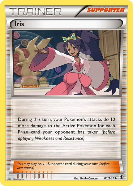 Iris trading card from Plasma Blast Iris - Plasma Blast Pokémon trading card