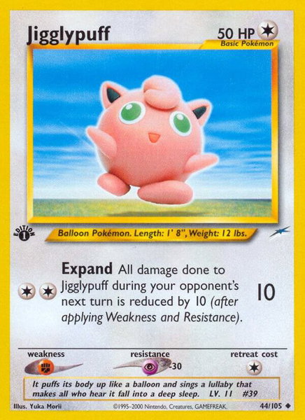 Jigglypuff trading card from Neo Destiny Jigglypuff - Neo Destiny Pokémon trading card