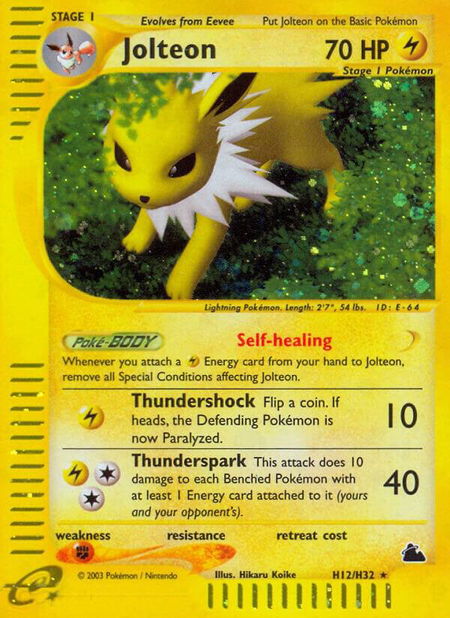 Jolteon (H12) - Skyridge Pokémon trading card
