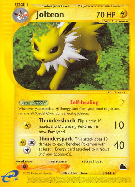 Jolteon (13) trading card from Skyridge Jolteon (13) - Skyridge Pokémon trading card