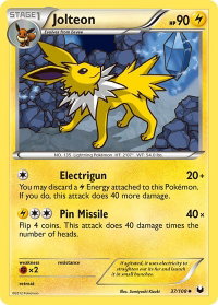 Jolteon - Dark Explorers (DEX) #37/108 - Uncommon Pokémon Trading Card
