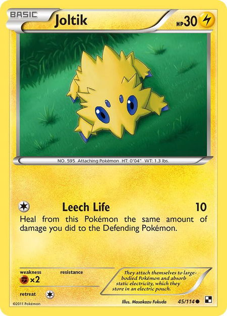 Joltik (45) - Black and White Pokémon trading card