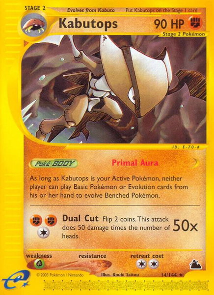 Kabutops (14) trading card from Skyridge Kabutops (14) - Skyridge Pokémon trading card