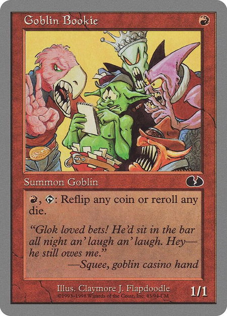 Goblin Bookie - Unglued Magic: The Gathering trading card