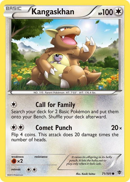 Kangaskhan trading card from Plasma Blast Kangaskhan - Plasma Blast Pokémon trading card