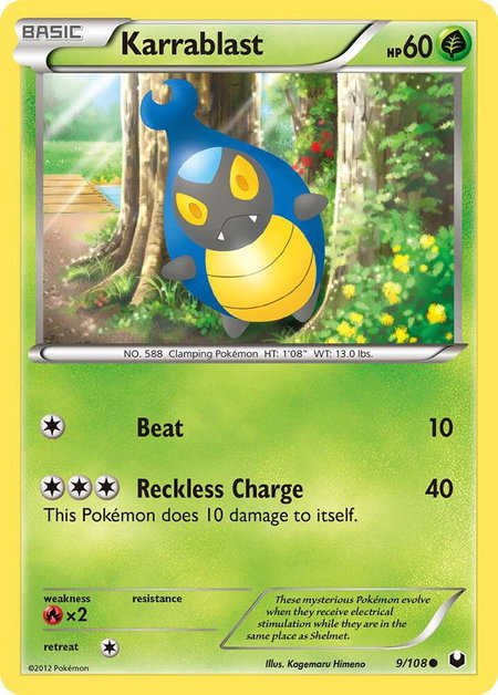 Karrablast - Dark Explorers Pokémon trading card