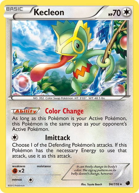 Kecleon - Plasma Freeze Pokémon trading card