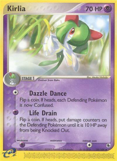 Kirlia - 35/109 trading card from Ruby and Sapphire Kirlia - 35/109 - Ruby and Sapphire Pokémon trading card