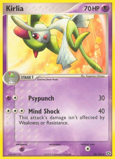 Kirlia - Emerald Pokémon trading card