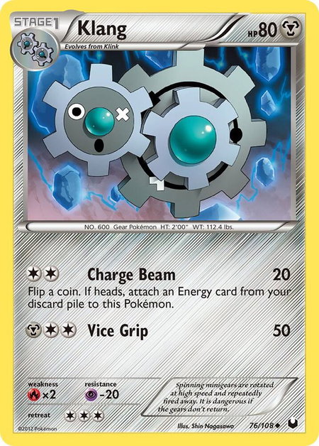 Klang - Dark Explorers Pokémon trading card