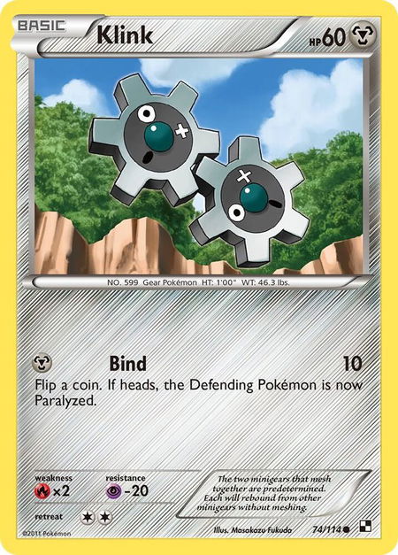 Klink - Black and White Pokémon trading card