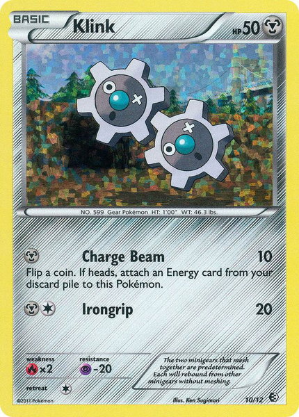 Klink - 10/12 trading card from McDonald's Promos 2011 Klink - 10/12 - McDonald's Promos 2011 Pokémon trading card