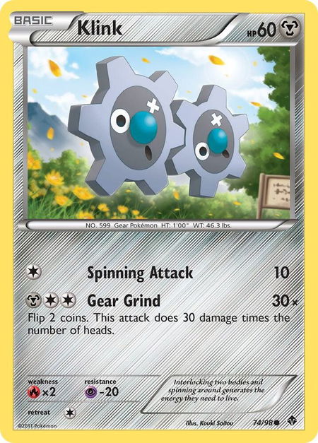 Klink - Emerging Powers Pokémon trading card