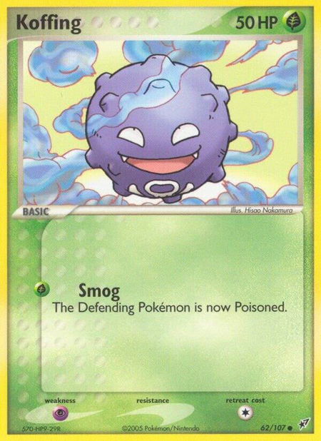Koffing trading card from Deoxys Koffing - Deoxys Pokémon trading card