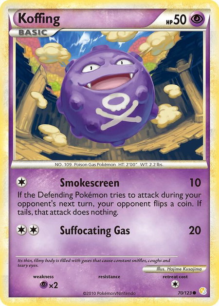 Koffing trading card from HeartGold SoulSilver Koffing - HeartGold SoulSilver Pokémon trading card
