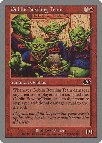 Goblin Bowling Team - Unglued Magic: The Gathering trading card