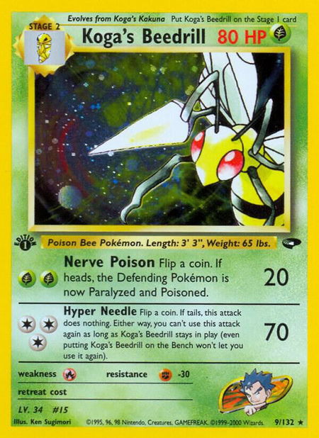 Koga's Beedrill - Gym Challenge Pokémon trading card
