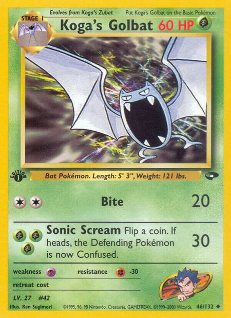 Koga's Golbat - Gym Challenge Pokémon trading card